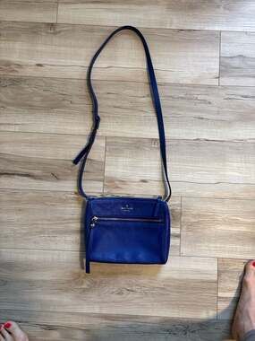 Kate Spade Kate Spade Pebbled Leather Top Zip Crossbody Sapphire